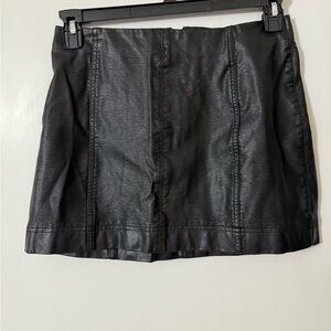 Black Faux Leather Mini Skirt